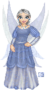 Galadnilien asked for a fantasy doll in blue and grey, with silver hair.