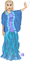 The character I was going for is called Elleren. The lavender 'top' actually extends down past her waist, as you can see in the alternate version.