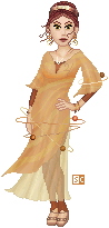 A doll inspired by the planet Jupiter, for Anaril. Comes complete with Galillean satellites.