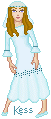 A younger Kessane, in a party dress.  (Note the similar embroidery.)