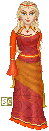 Laura requested a fantasy doll in orange and pink, with blonde hair. I had a hard time with the color combination, but I like the final result.