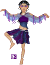 If everyone thinks you're a dancer, you do have to dance once in a while. Ritha doesn't mind... it's good exercise, and the costumes always cause a stir.