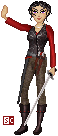 More practical battle attire, but still part show, to look the part of a warleader.