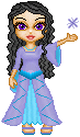 She's a mage.  She has nifty robes.