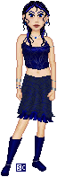 Zia in her dark blue outfit, in human form.