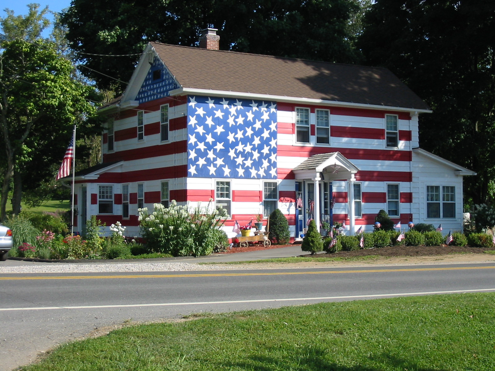 flag painted on house