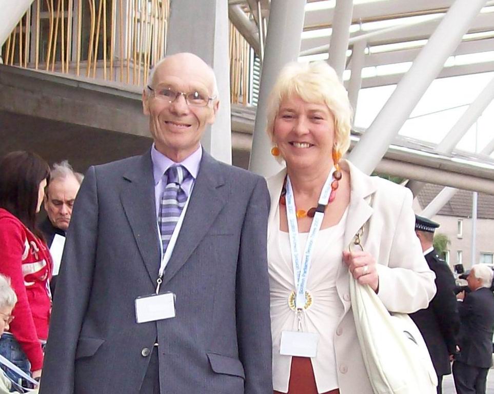 Margaret and Jack at the Scottish parliament.