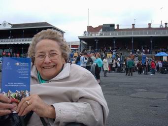 Having fun at Ayr Racecourse.