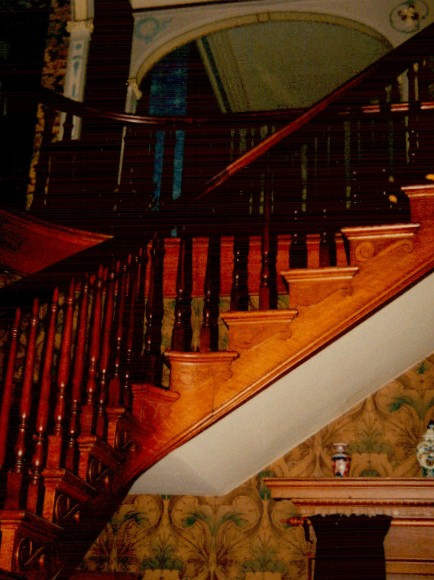 a stairway in the Spadina house.