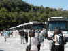 Port Authority buses used for evacuation.
