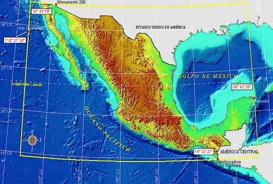 MAPA DE UBICACION DE MEXICO EN EL MUNDO