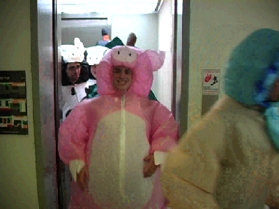 Ray likes pigs.  And Slinkies.