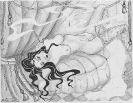 I drew this in Georgia while watching an american movie dubed in russian with grandparents