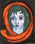 Girl inspired by famous National Geographic cover photo