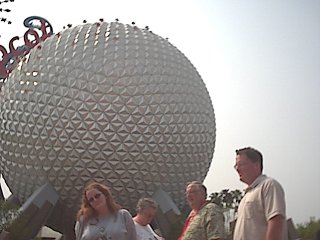 A picture from the train that circles Magic Kingdom