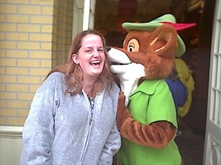 Denise getting kissed by Robin Hood
