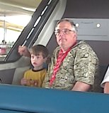 Tathan and Bill in the monorail