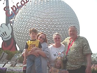Tathan, Denise, Ronnie, Emily, and Bill at Epcot