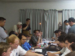 Check out the dude with the fro on the right... yes, that is for real.