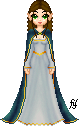 Tyr in a traveling gown.