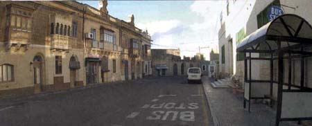 One of the main street in Kirkop: St. benedict street.