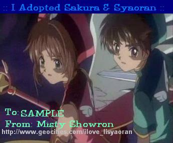 Adopt the kawaii couple Sakura and Syaoran!