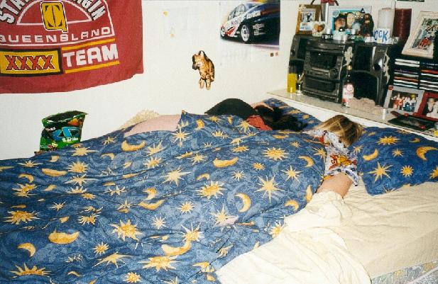 jo n hayley passed out on my bed