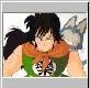 Puar sittin' on Yamcha's shoulder!