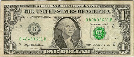 Billete de 1 Dollar - Anverso. 46 Kb/jpg