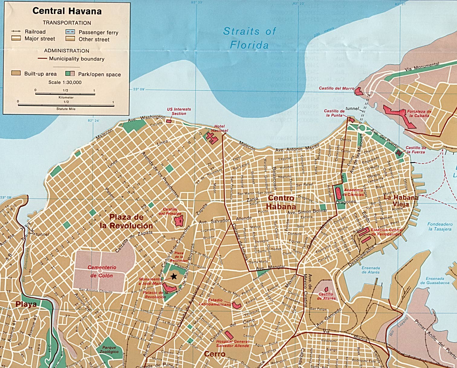 Mapa de la Habana (438 Kb/jpg)