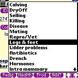 The list will vary according to host system