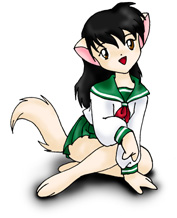 Kagome is cool, although her voice gets annoying sometimes. She and Inu Yasha are such a cute couple! Kag+Inu forever!