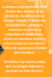La imagen que presenta de su producto y su eficacia, es nuestro trabajo. Ud reciba los beneficios...