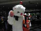 Whee...pic of me huggling SMA's wonderful huggable moogle mascot!&nbsp; XD
