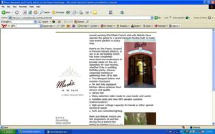 A simple Web site launched to support this banquet hall's opening.