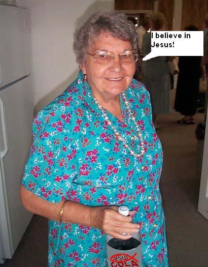 A faithful woman spends her money of Jesus Cola. Bless her!