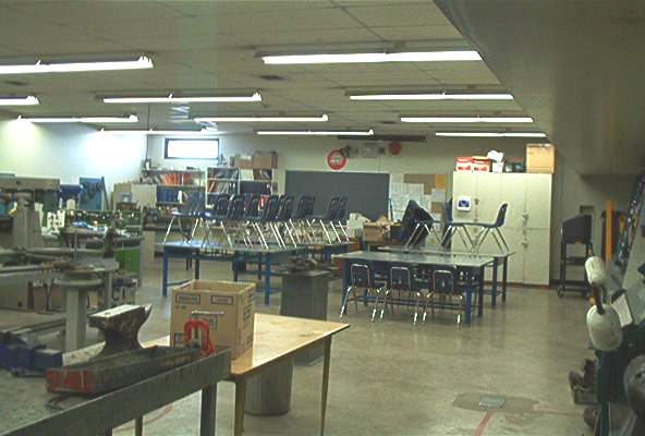 A view of the shop looking at the "classroom" area.