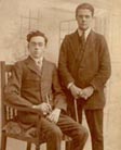 Friend, and John Wright standing on right, about 1916, London.