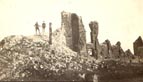 British army officers on top of unknown ruin, India or Britain 1915