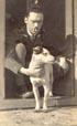 Soldier with dog, London, about 1916.