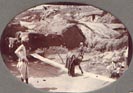 Village, India 1915.Stretching cloth?