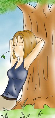 If she's not careful, a bird'll dooky on her head. XD