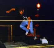 Snake falling Through the Top Rope