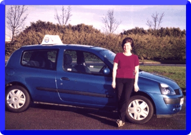 Driving Lessons take place in this Blue, 51 Reg Clio.  Voted one of the safest cars in Britain.