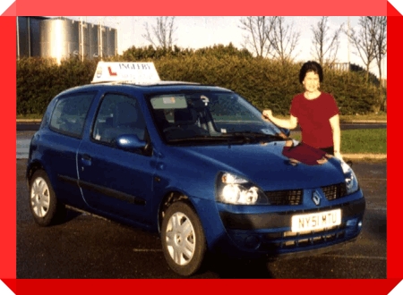 Driving Lessons take place in this Blue, 51 Reg Clio.  Voted one of the safest cars in Britain.