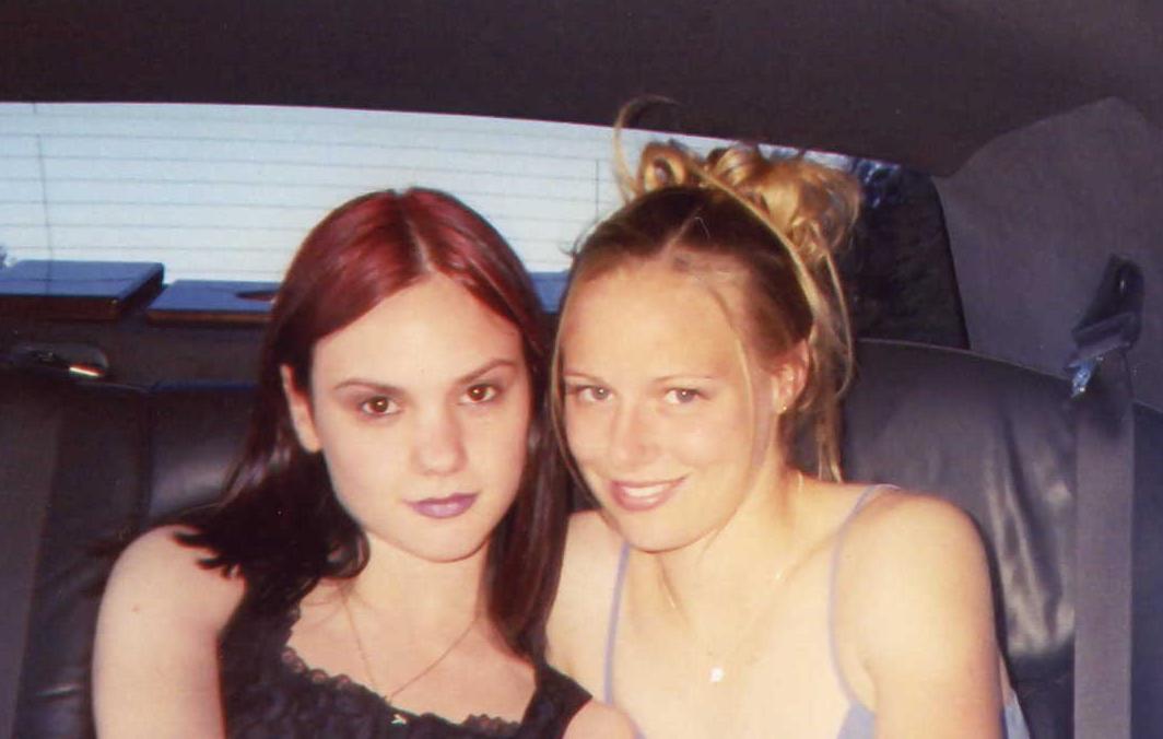 me and claire in the limo on the way there!!!