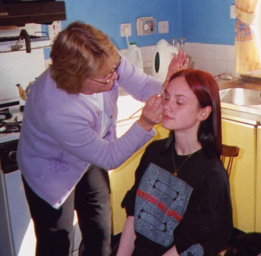 me having my makeup done!