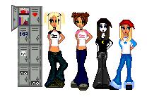 Starting left, Katy, Jo, me and claire..skewl days..shame there over!