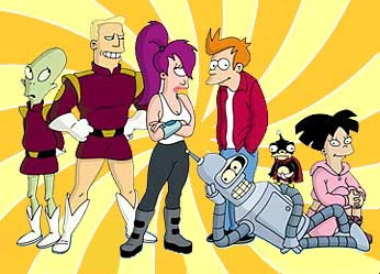 Some of the "Futurama" characters, including Leela, Fry and Bender