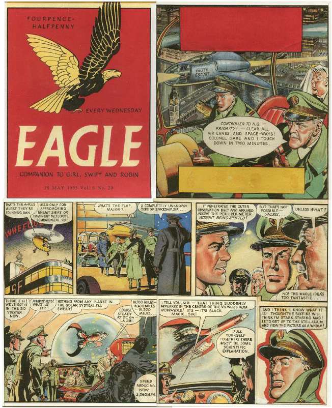 Page 1 of an episode from the mid-1950's Dan Dare story "The Man From Nowhere"